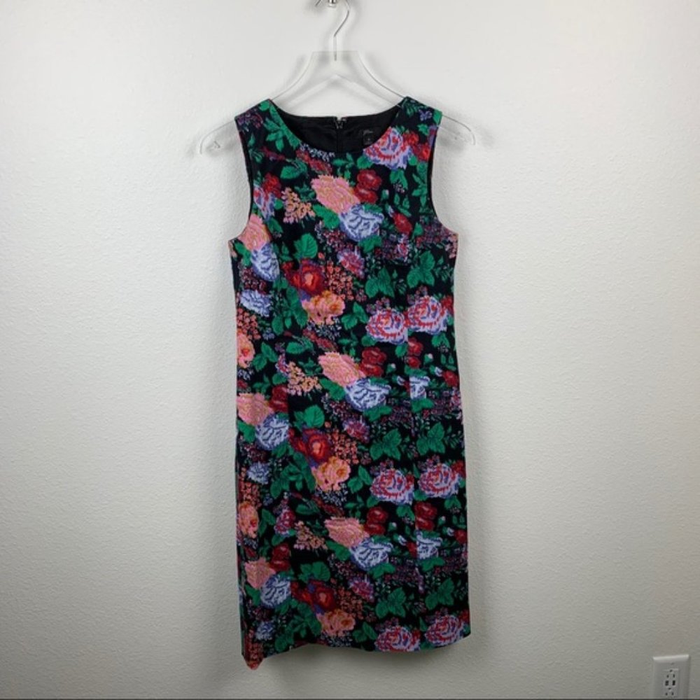 J Crew *ADACHI FLORAL BLACK  MULTI * MERCY SHEATH DRESS - Picture 4 of 12